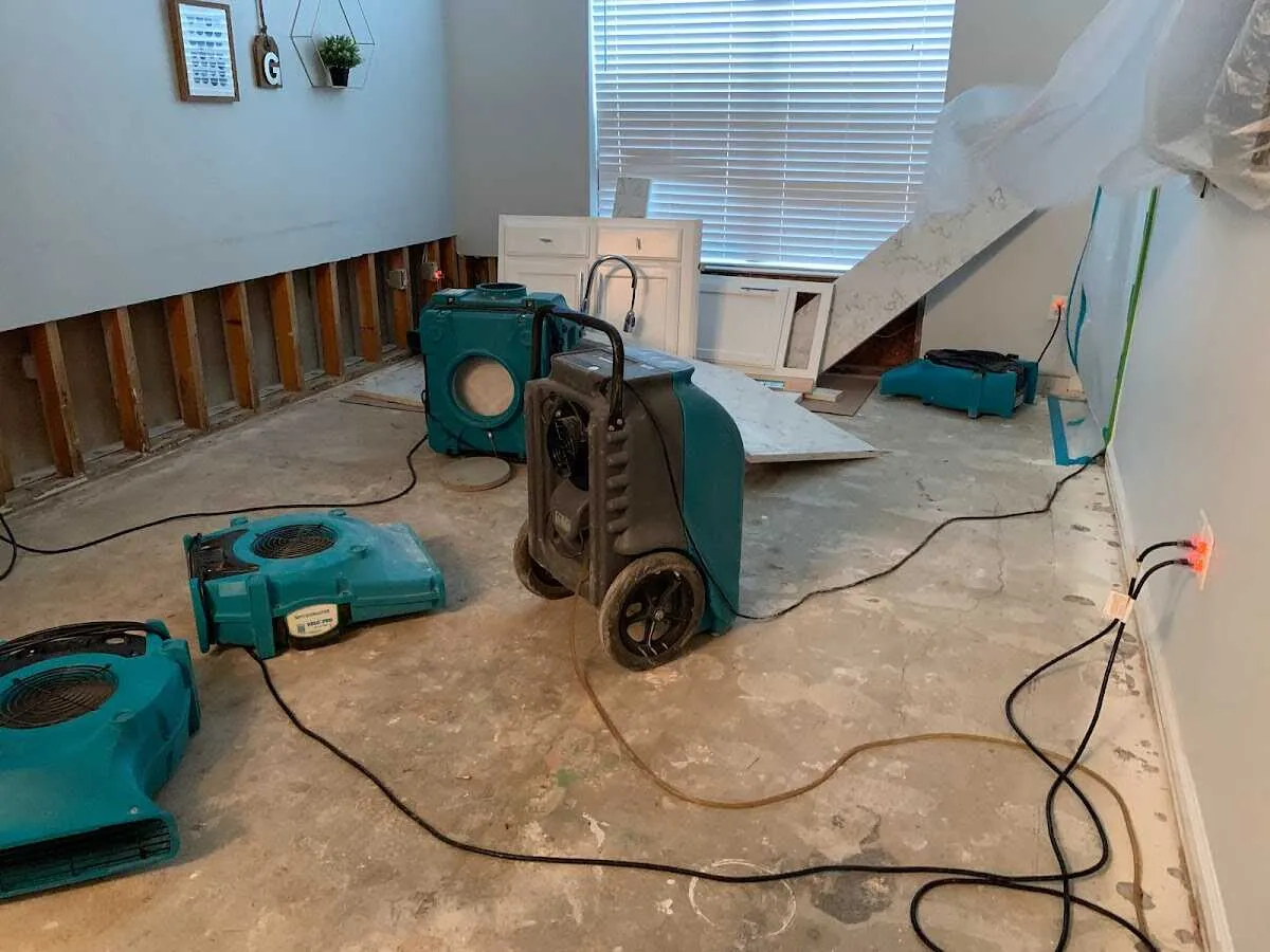 Dehumidifier in flood-cut room for Water Extraction & Removal in Mendota
